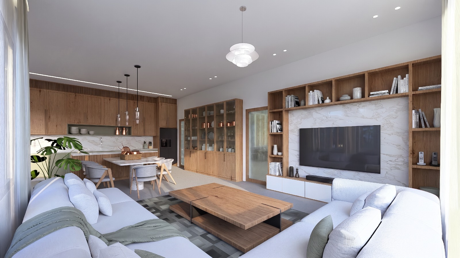 A.M. Interior Project — open-plan living and kitchen, Beqaa