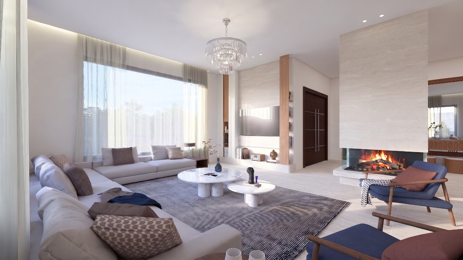 A.M. Interior Project — living room with fireplace, Beqaa