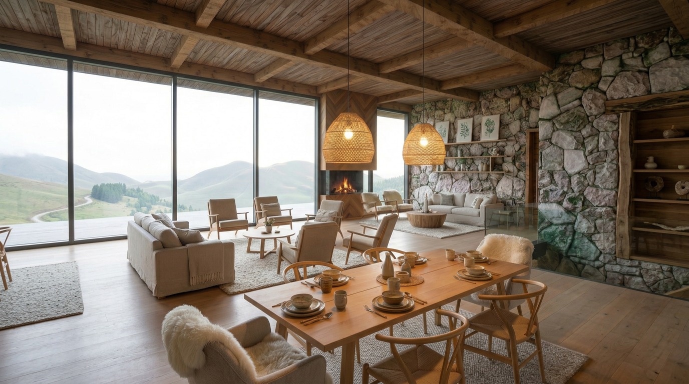 The Olive Cottage — living and dining with valley views, West Beqaa